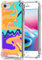 KUAVETO Clear Case for iPhone 7/8/SE2 Orange Water Wave Design Shock-Resistant Anti-Fall Protective Transparent Shell for iPhone 7/8/SE2