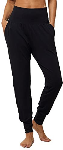 TLC Sport | Leichte Yogahose mit Bündchen und Seitentaschen | lockere Passform | Schwarz, Schwarz , 40-42