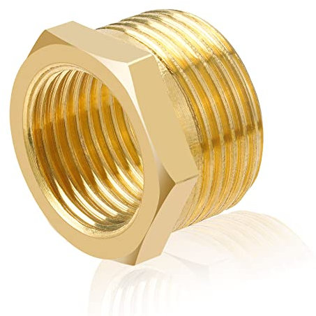 nutmanel Reduzierstück Reduzierstück reduzierung 3/4 auf 1/2 Zoll aus Messing, Rohranschluss Reduzierung 3/4 auf 1/2 Zoll (AG Ø 26,4mm x IG Ø 18,6mm) Außengewinde x Innengewinde für Rohranschluss