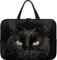 chaqlin Custodia protettiva per computer portatile con gatto nero per donna e uomo, custodia portatile per notebook con cerniera e manico, custodia in neoprene per computer