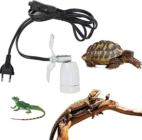 Lampenhalter beleuchtende reptilien, E27 Keramik Wärmelampe Lampenfassung,keramiklampensockel,kabel für Aquarienreptilien terrarium beleuchtung,terrarium lampenfassung heizlampe Tageslicht(Schwarz)