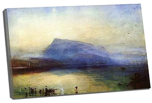 Lasite Joseph Mallord William Turner《Blauer Rigi-See》Leinwandbilder Bild Kunstdruck Wanddeko Schlafzimmer zu drucken für Heimbüro Kann aufgehängt werden(Gerahmt,(75x112cm) 30x44inch)