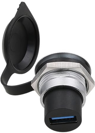 HangTon Lot de 2 coupleurs de prise USB 3.0 étanches pour cloison circulaire - Châssis de câble en ligne femelle vers femelle