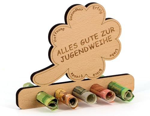 Giftota Jugendweihe Geldgeschenke Holz, Jugendweihe Geschenke Mädchen Junge, Alles Gute zur Jugendweihe Geldgeschenke