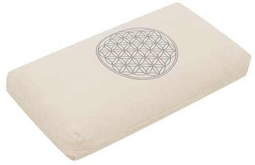 Yogistar Yogakissen - Klein - Blume des Lebens - Mit Kapok-Füllung Weiß