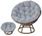 BaoTom Papasansessel Kissen 40-100cm Outdoor Sitzkissen für Hängesessel Rattanstühle Gartenstuhlauflagen Rundes Schaukelstuhlkissen, Garten Hängendes Eierstuhlkissen mit Bändern(Gray,60 * 60cm)