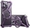PANPHEN Minimalist Phone Case Compatible with iPhone 14 Pro, 360° Rotation Kickstand Aluminum Metal Frameless Design Bumper Z Case, Protective Shock Grade Shell, Purple