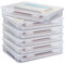 WOPPLXY 6 PCS Plastic A4 Storage Boxes with Lids, Clear A4 File Portable Project Case Organiser, Stackable File Paper Box for Document, Stationery, Craft, Certification