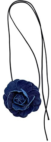 CANNXI Collane da donna, alla moda, con ciondolo a forma di rosa, collana con ciondolo a forma di rosa, semplice, vento freddo, regolabile, in corda cerata, Grande, Panno