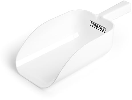 2pk Terbold Plastic Ice Scoop 64oz | Large Utility Plastic Hand Scooper