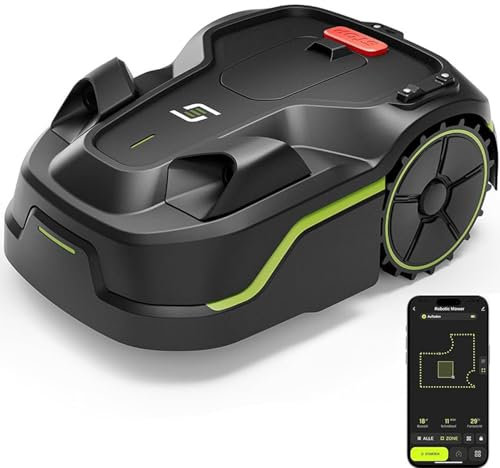 Mähroboter, Intelligente Navigation Rasenmäher Roboter mit 20-60mm Schnitthöhenbereich und 35% Steigung, bis zu 1000m², Intelligente Wegplanung, für gepflegten Rasen