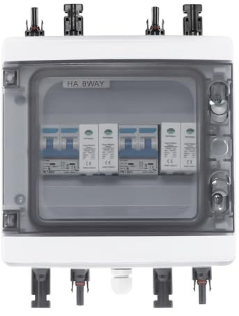 1000V 40A Solar PV Combiner Box 2 in 1 out 2 String Wasserdicht Kunststoff Solar Combiner Box, Combiner Box Leistungsschalter für Solarmodule, Solartrennschalter