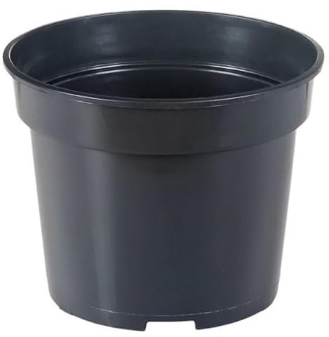 Muddy Hands Black Plastic Plant Pots Small Large Outdoor Garden Round Flower Herb Planters (Made from 100% Recycled Plastic) (2, 7.5 Litre)