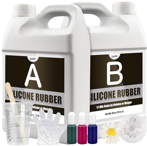 Moulage Silicone Liquide - 4,400ml Caoutchouc de Silicone Translucide pour Fabrication Moules en Silicones - Rapport de Mixtion 1: 1 Silicones Non Toxique pour Moulage, Moules en Résine, Moules Savon