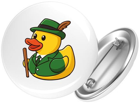 Huuraa Ansteckbutton Quietscheente Schützenbruder Gummiente Schützenfest Geschenk Größe 59mm Quietscheente Schützenbruder Accessoire