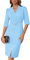 GRACE KARIN 2025 Damen Elegant Slim Fit Abendkleider Fashion V-Ausschnitt Hüftkleid mit Gürtel Business Work Kleid Hellblau XL