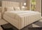 Royal Wiingback Bed Frame | Single Double King SuperKing Size | Fully Upholstered Luxury Bed | Optional Gas Lift & Mattress (Cream Plush, Super King 6ft Bed Frame)