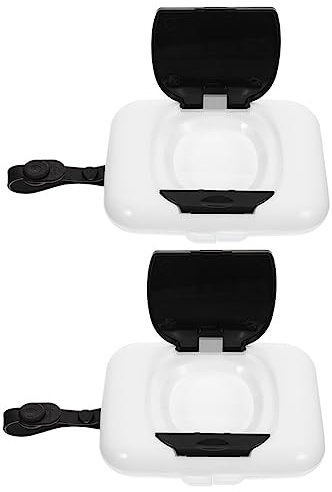 MUCKLILY 2Stücke Feuchttücherboxen für Nachfüllbar zu Öffnen für Kinderwagen und Wickeltaschen Leichte Gewebebox mit Praktischem Trageband