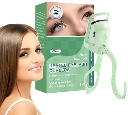 Eye Lash Curler, Electric Heated Eyelash Curler, 1.81 x 6.1 inches, Quick Heat-Up, Portable Beauty Tool Long-Lasting Lift, Ideal for Beginners Girls, Women, Travel Salon Makeup Use