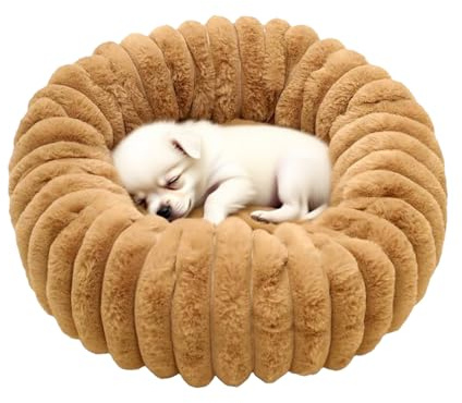 Cat Bed, 40x40x15cm Cave Soft Faux Hooded | Machine Washable, No Brushing | for Cats, Puppies, Small Dogs | Comfortable Sleeping Place, Cuddly Blanket in C
