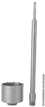 HUSHUI Jeu de Scies Cloche de 80 Mm, Foret à Béton à Pointe en Carbure avec Bielle de 350 Mm pour Mur de Mousse de Ciment de Brique