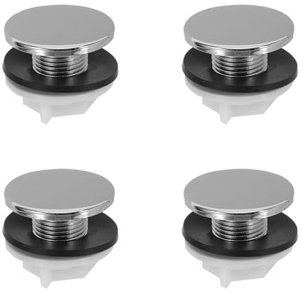DOITOOL Lot de 4 bouchons anti-débordement en plastique pour évier : cache-trou de 9,5 mm (3/8 pouce) pour évier de cuisine - cache-jets pour balnéo - bouchon rond pour lavabo empêchant les