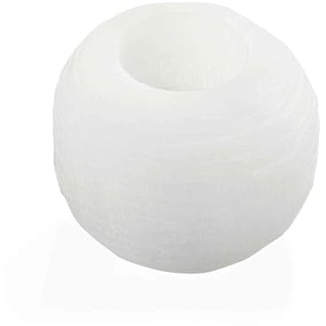NKlaus Lot de 2 bougeoirs en sélénite de 8,5 cm - Bougeoirs en sélénite sculptés à la main pour l'harmonie, le nettoyage et la méditation