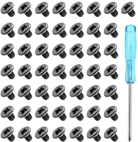 50 Pcs 2.5 inch Hard Drive Screws with 1 Pcs Screwdriver Stainless Mounting Screw M3 x 5 mm Flat Phillips Head for Computer PC Laptop Case Black