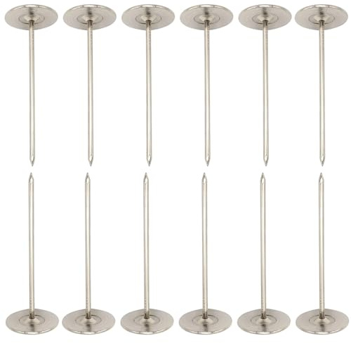 yeeplant 40 Pcs 1.97 in Furniture Nails, 0.75 in Head Silver Upholstery Tacks, Extra Long Decorative Push Pins for Home DIY, Sofas, Headboards, Wallpaper