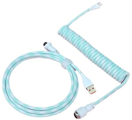 Jazuaiao Câble de Clavier enroulé, Cordon d ' Aviation de Type C USB a pour Clavier de Jeu mécanique, matériau de Cordon de Chargement