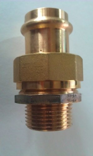 Viega Verschraubung mit SC Sanpress 2265 flachdichtend in 22 mm x R3/4 Rotguss, 119133
