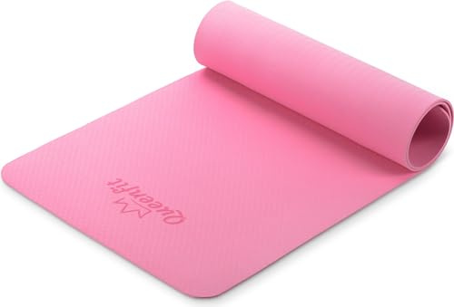 Queenfit Gymnastikmatte - 180x61x0,5cm - Trainingsmatte für Pilates, Yoga & Fitness - rutschfeste Yogamatte