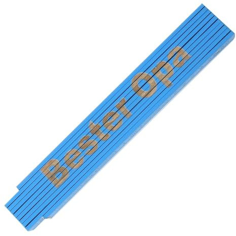 TE-Trend Zollstock mit Gravur personalisierter Meterstab 2m Gliedermaßstab Meter Metermaß Bester Opa Blau