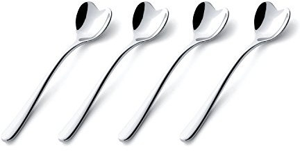 Alessi Big Love AMMI01CUS4 Design Eislöffel Set, Edelstahl, 4 Stücke, 30 x 19 x 19 cm, Silber