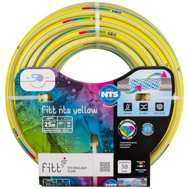 FITT NTS Yellow 3/4 (19 mm) 25m, Tubo per Irrigazione Giardino, Robusto e Malleabile per Uso Intensivo