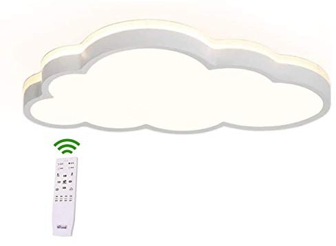 BEHWU LED Wolken Deckenleuchte, 360° Einstrahlung Decke, weißes Licht und dimmbar Optional für Jungen und Mädchen Schlafzimmer Deckenlampe Wandleuchte (58 * 5.7cm Weiß Stufenloses Dimmen)