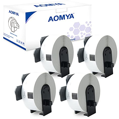 Aomya 4 Rolls DK-1201 Standard Address Shipping Label Compatible for BRO DK1201 29mm x 90mm (1-1/7 x 3-1/2) Die Cut 400 Labels with 1 Refillable Cartridge for QL Label Printer