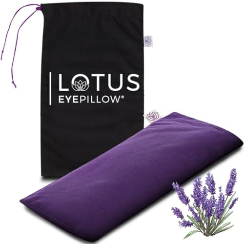 Nolava Designs Bio-Baumwolle Lavendel-Leinsamen gewichtetes Augenkissen, zum Schlafen, Entspannen, Yoga, Meditation, Spa, Kopfschmerzen, Aromatherapie, abnehmbar, waschbar, Lila, Einfarbig, Schonbezug