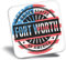 Destination Vinyl ltd Fridge Magnet - Fort Worth USA American Flag Stamp 6056