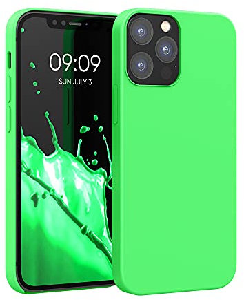 kwmobile Cover per Apple iPhone 12 / iPhone 12 Pro Custodia - Back Case per Smartphone in Silicone TPU - Protezione Gommata - verde lime