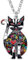 NEWEI Enamel Sitting Kitten Cat Necklace Pendant Floral Cat Jewelry Gifts for Women Girls (Black)