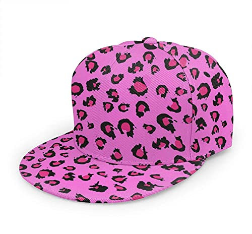 Oaieltj Unisex Baseballkappe Damen Herren Junge Mädchen Mode verstellbar 3D gedruckt Flat Bill Baseball Cap, Geparden-Leoparden-Print, Rot, One size