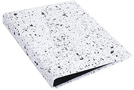 BIGSO RINGO Ringbuch mit 2 Ringen – schmaler Ordner aus Faserplatte und Papier – Ringhefter für Dokumente, Klarsichthüllen oder Trennblätter – schwarz gesprenkelt