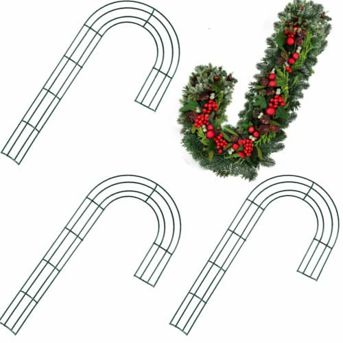 POPOYU 3Pcs Adventskranz Draht Kranz Ring Metall, Zuckerrohr Kranzrahmen für Weihnachtskranz, Türkranz Haustür für Weihnachten Halloween Frühling