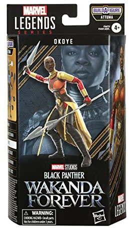 Marvel Hasbro Legends Series Black Panther Wakanda Forever Okoye 6-inch Action Figure Toy, 2 Accessories, 1 Build-A-Figure Part, Multicolor (F3677)