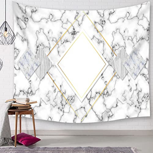 EHOMERY Wandbehang Om Wandtuch Wohnzimmer Schwarz Und Weiß Marmor Textur Hippie Wandteppich Tapisserie Unter 5 Deko Wandschmuck Groß Schlafzimmer Wanddekoration 102X94 Inches