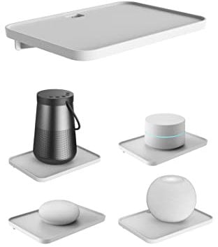 Wall Mount Shelf Holder for Google WiFi Fit for TP-Link Deco /Eero/Nest WiFi System Compatible with Smart Speaker Mount Bracket for Echo Devices/Homepod Mini/Sonos (White)