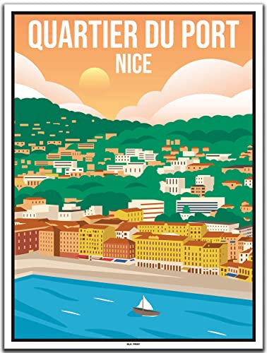 BLN PRINT Nizza Quartier du Port (1) - Vintage Travel Poster