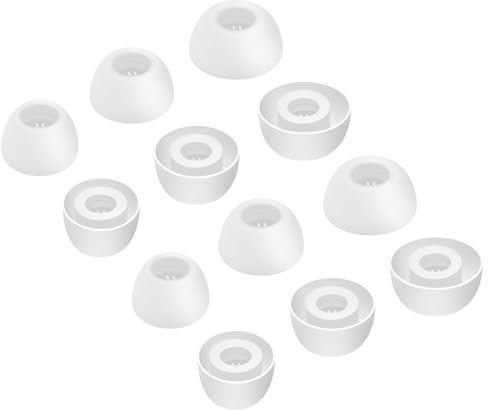 Chofit Ear Caps Cover Compatible with Huawei Freebuds 5i Eartips, Soft Silicone Replacement in-Ear Ear Tips Earbuds Cushions Tip Covers for Huawei Freebuds 5i/Freebuds 4i, 3 Sizes 6 Pairs (White)