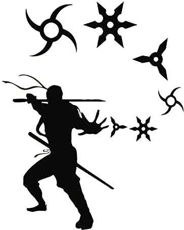 HUANYIN Vinyl Ninja Wandtattoo Kinderzimmer Dekoration Samurai Wandtattoo Krieger Wandtattoo Junge Home Decoration, 110x137cm